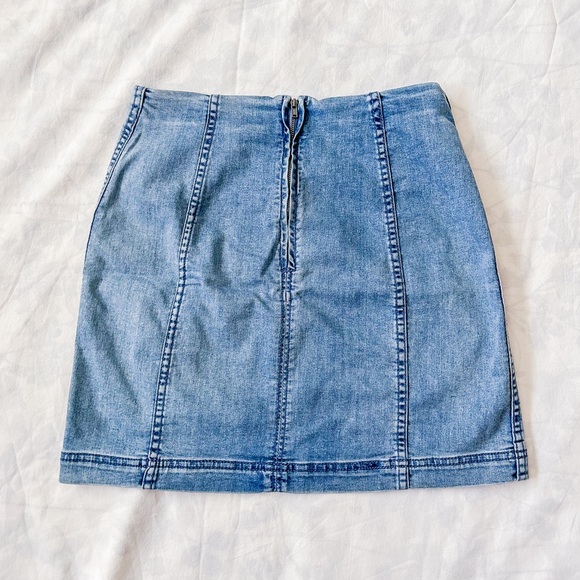 Free People Modern Femme Denim Stretch Skirt (Size: 8) - Picture 2 of 14